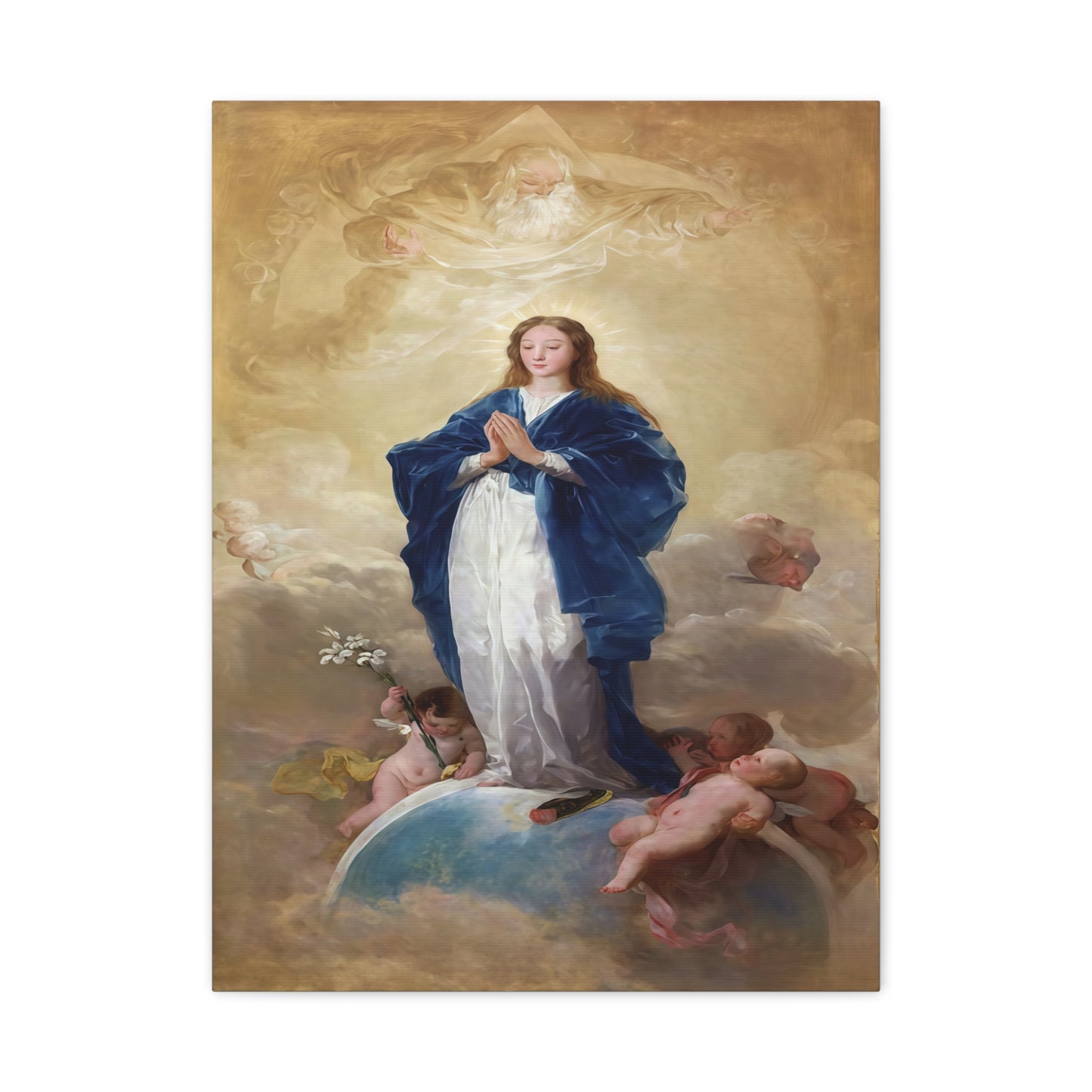 Ready To Hang - Mother Mary Immaculate Conception Catholic Canvas Wall Art, Christian Decor