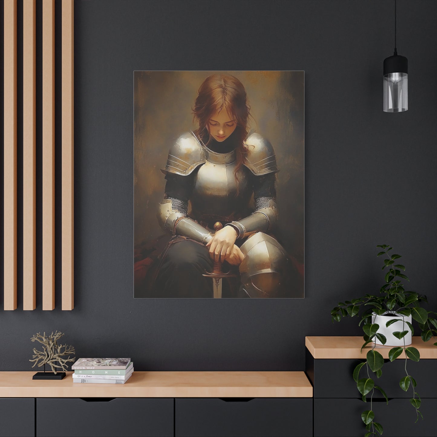 St. Joan of Arc Patron Catholic Canvas Wall Art, Christian Decor