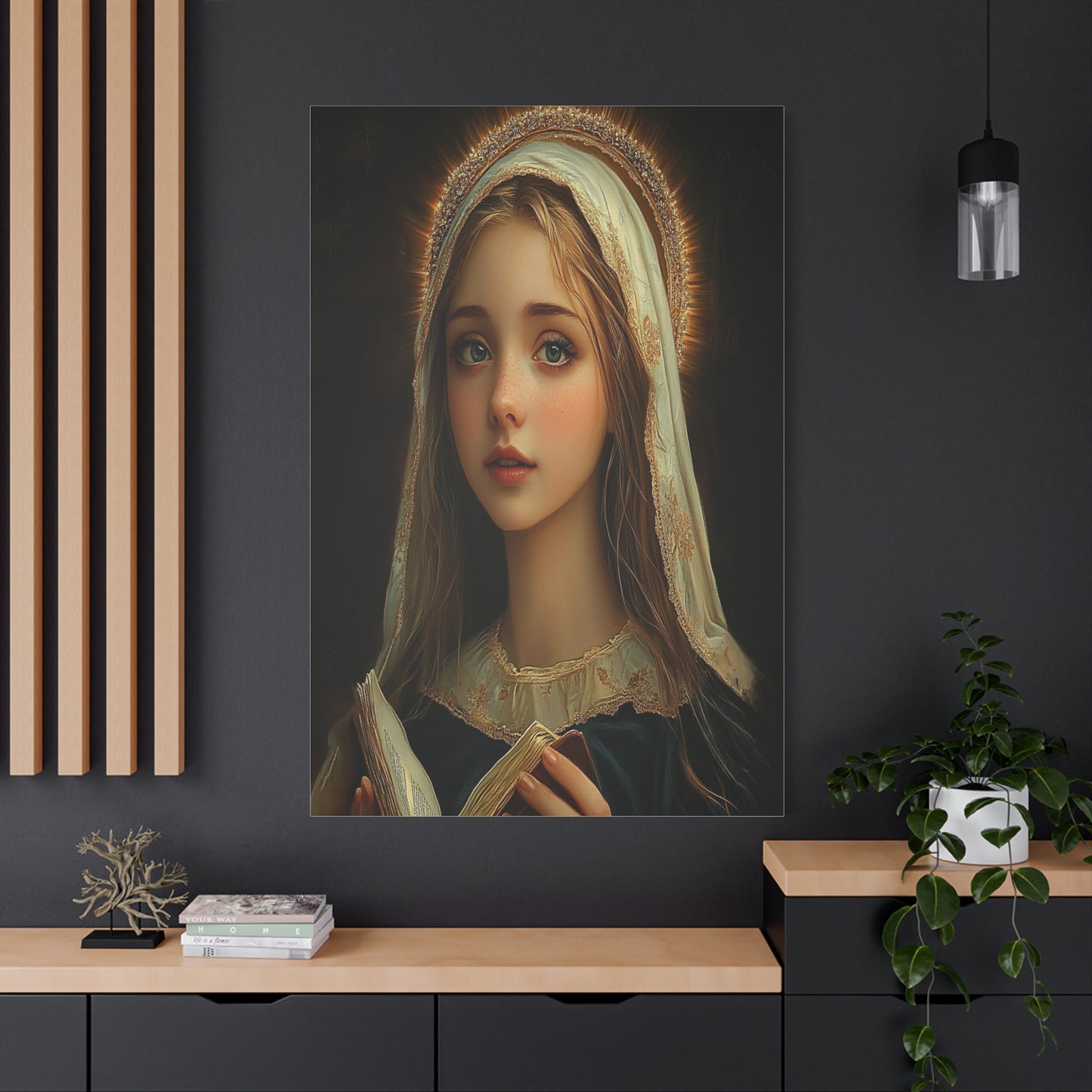St. Hildegard of Bingen Catholic Canvas Wall Art, Christian Decor