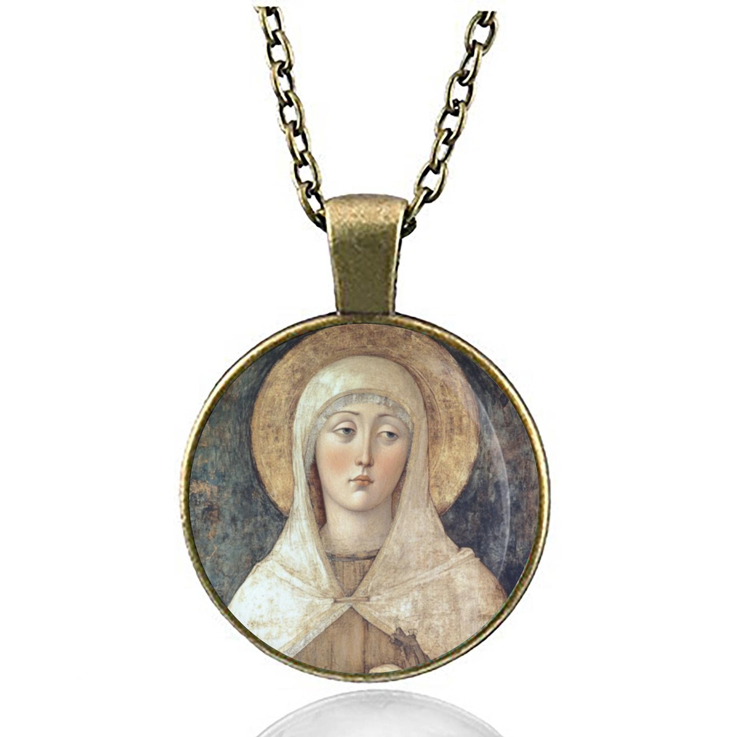 St. Clare of Assisi Italian Saint Necklace