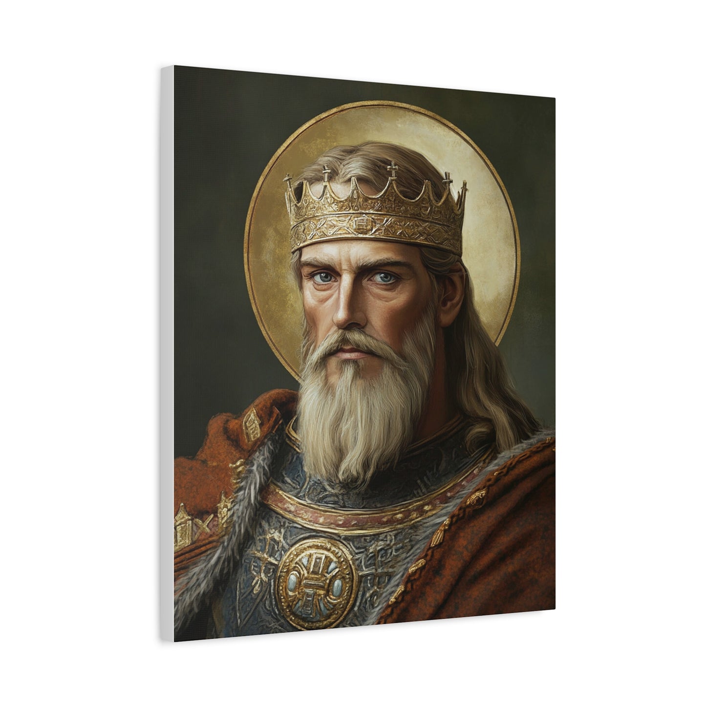 Ready to Hang - St. Olaf of Norway Catholic Canvas Wall Art, Christian Decor
