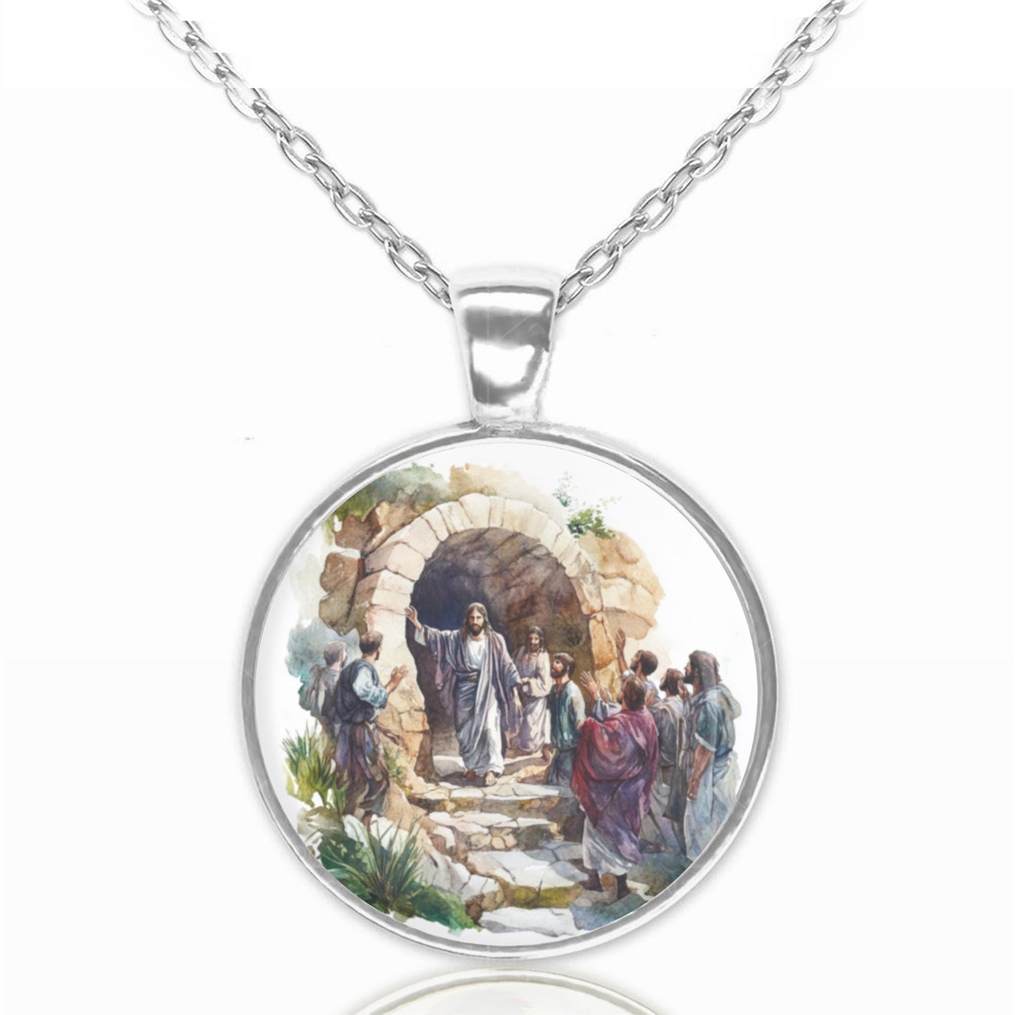 Lazarus Necklace Pendant | Religious Miracle Medal of Jesus Christ | Resurrection of Lazarus Jewelry for Faithful