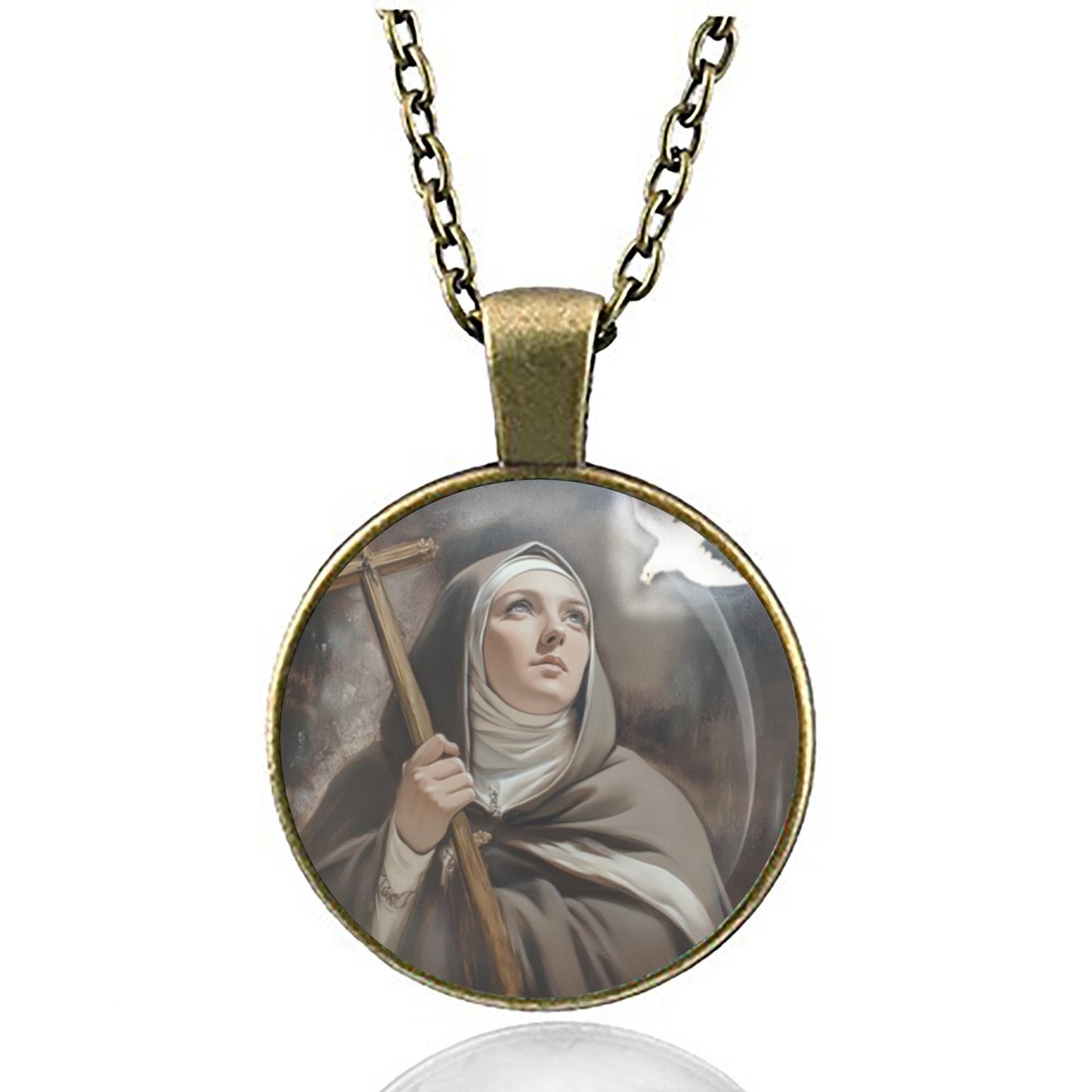 St. Teresa of Avila Saint Teresa of Jesus Catholic Necklace Medal Pendant