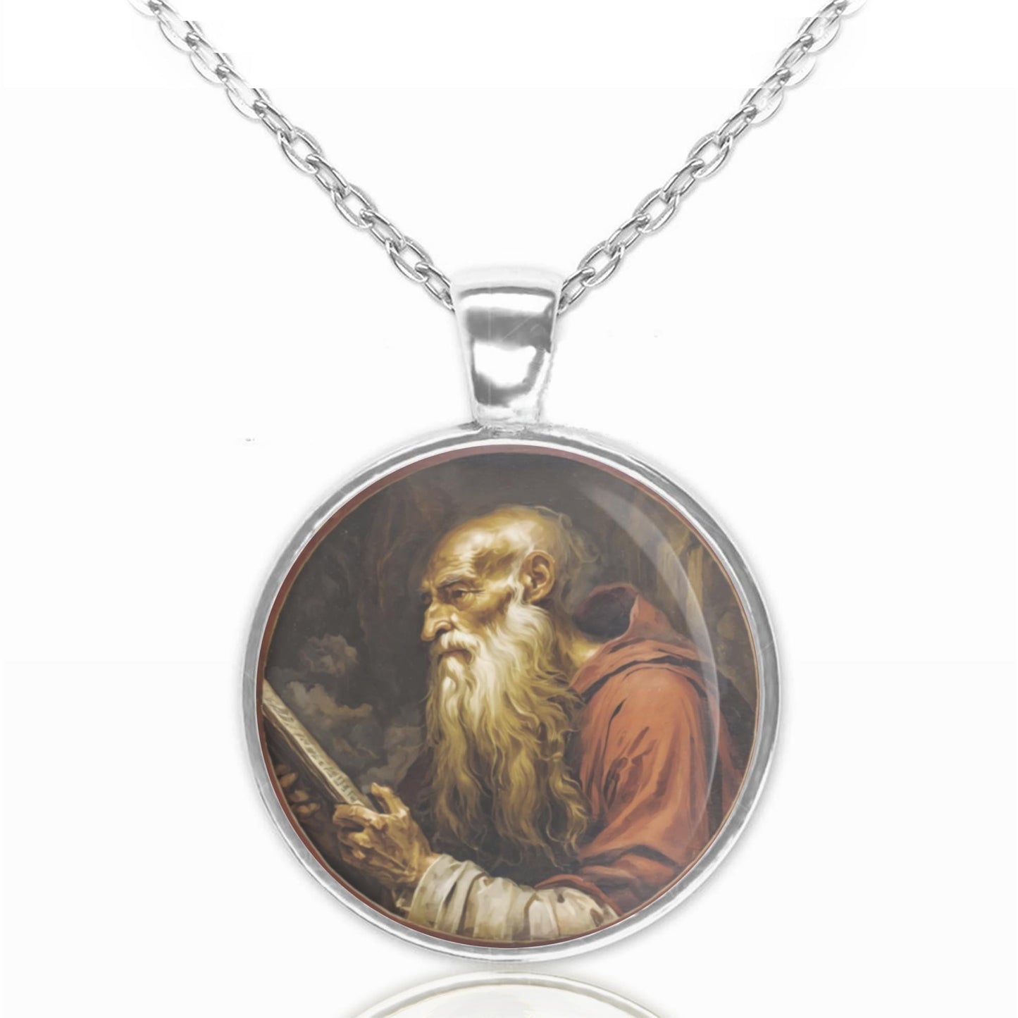 Saint Jerome Catholic Necklace patron saint of translators, librarians and encyclopedists - Medal