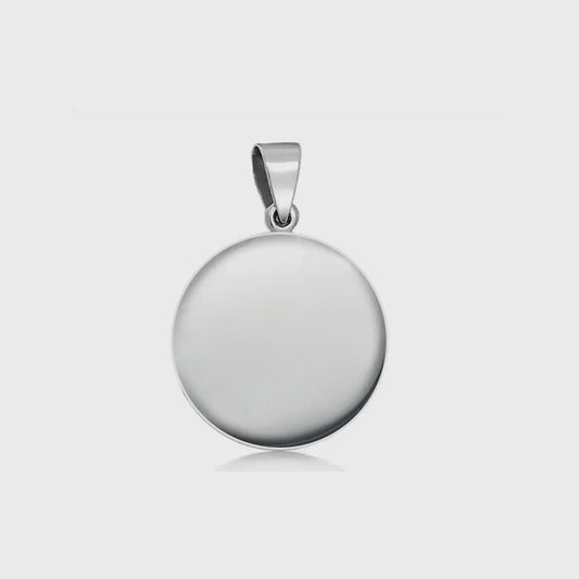 Our Lady Korsun 925 Sterling Silver Round Pendant Christian Religious Medal Small 20mm