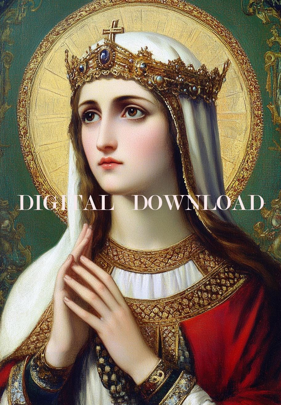 St Elizabeth of Hungary Religious Catholic Print Art Digital Image image 0
