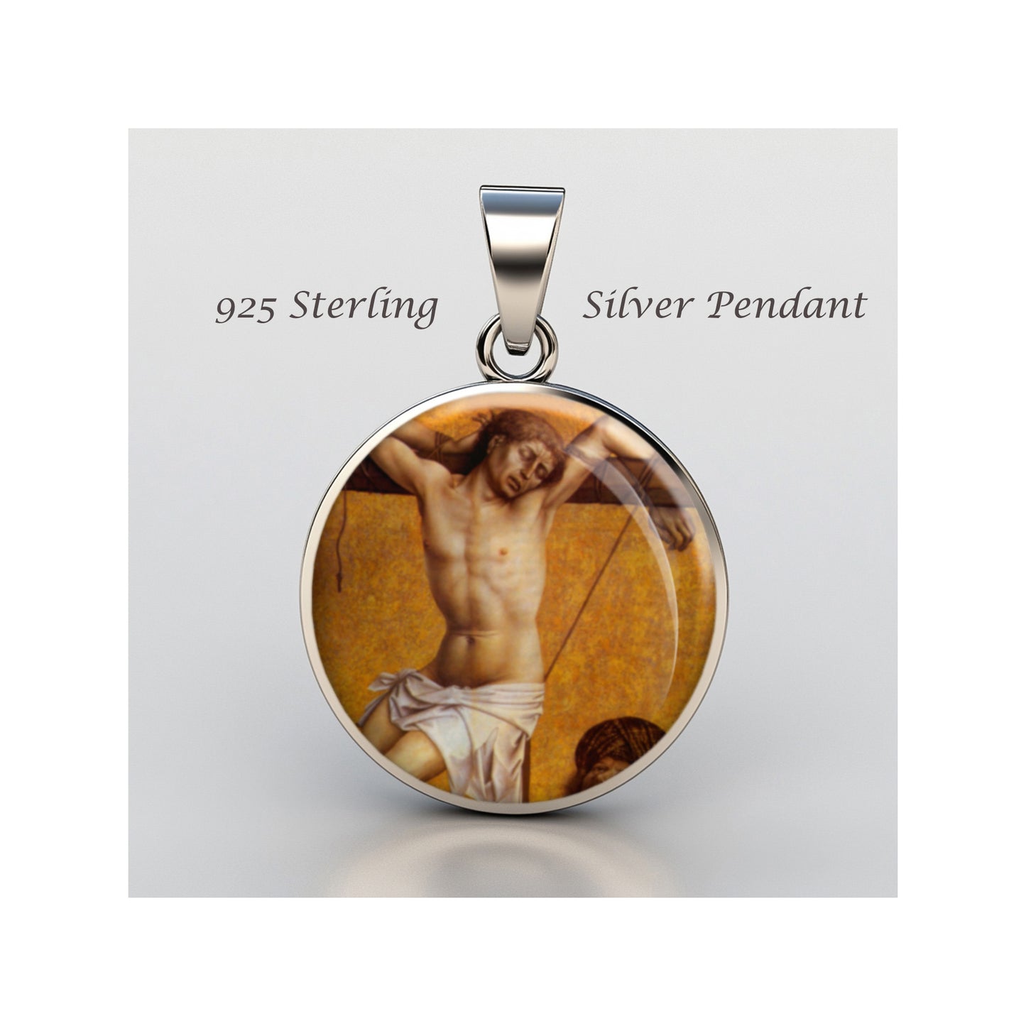 Saint Dismas Catholic sterling silver 925 Christian Medal Patron Pendant image 0