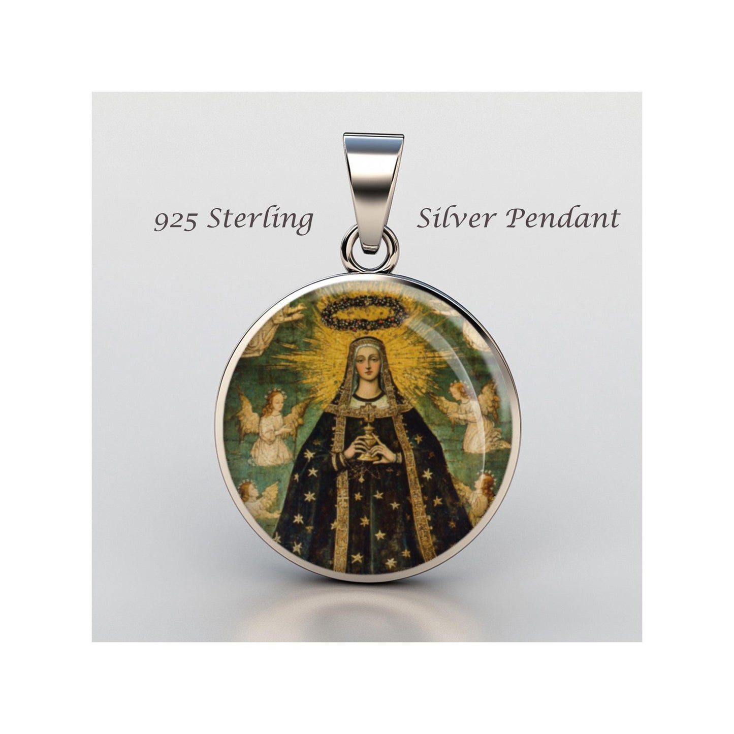 Saint Aldegunais St Alda Religious Devotional sterling silver 925 Christian Medal Patron