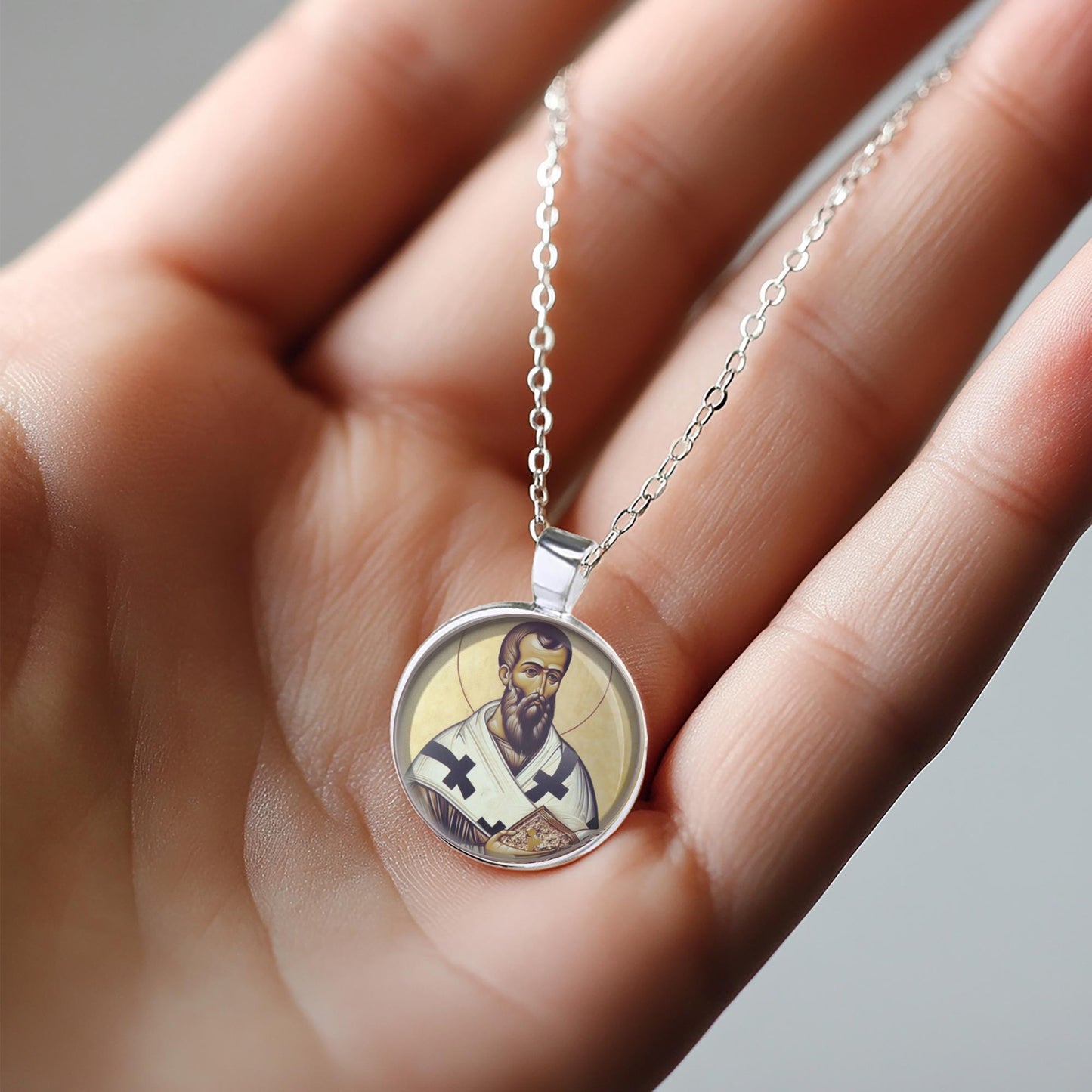 St Basil the Great Religious Christian Necklace Medal Pendant