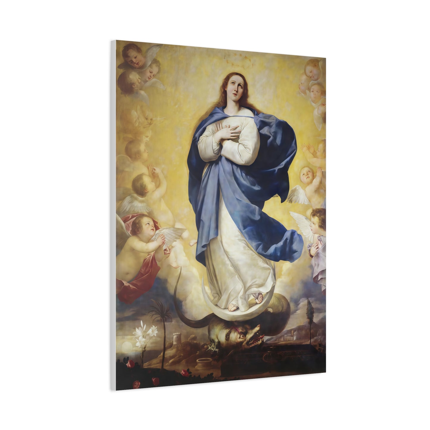Ready to Hang - Immaculate Conception Virgin Mary Catholic Canvas Wall Art, Christian Decor