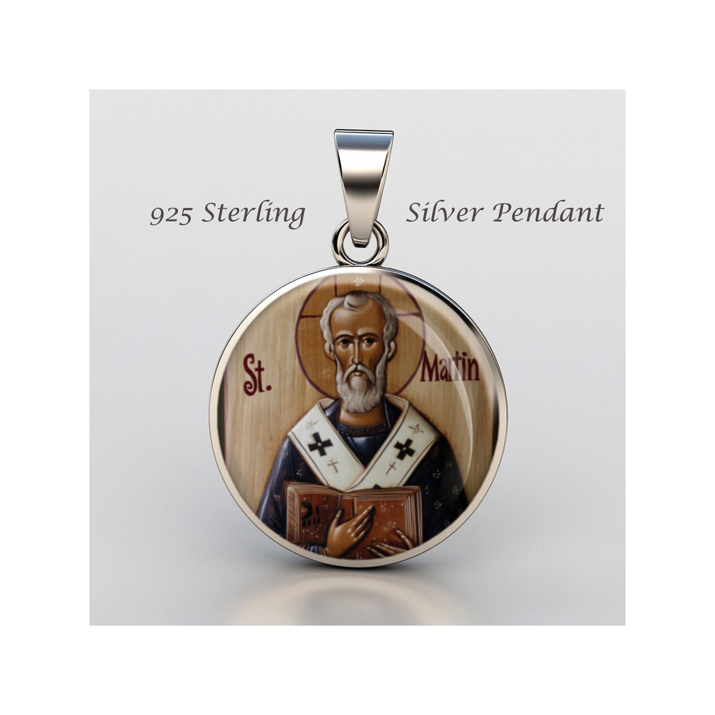 Saint Martin Of Tours Religious Devotional sterling silver 925 Christian Medal Patron