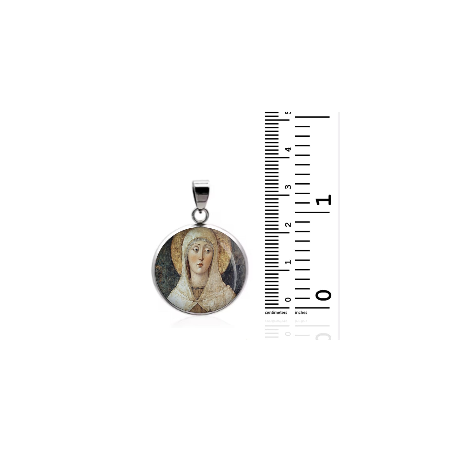 Saint Clare Of Assisi Catholic sterling silver 925 Christian Medal Patron image 1