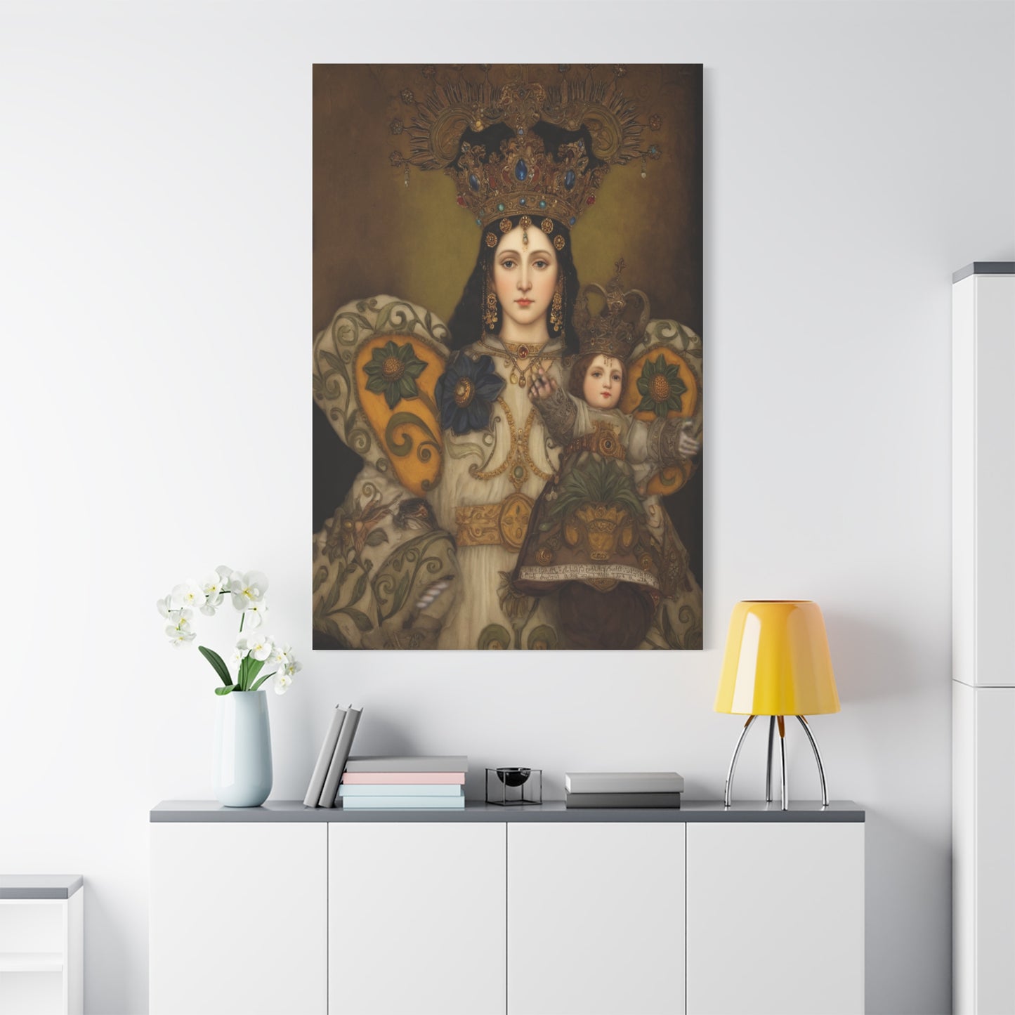 Our Lady Mary Remedies of Odlot Catholic Canvas Wall Art, Christian Decor