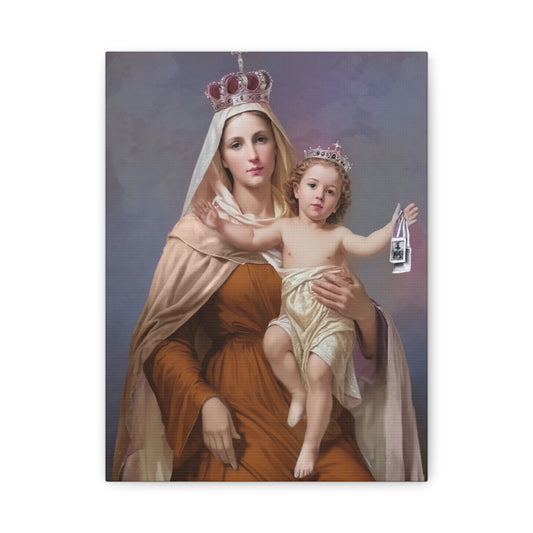 Our Lady of Mount Carmel Catholic Canvas Wall Art, Christian Decor