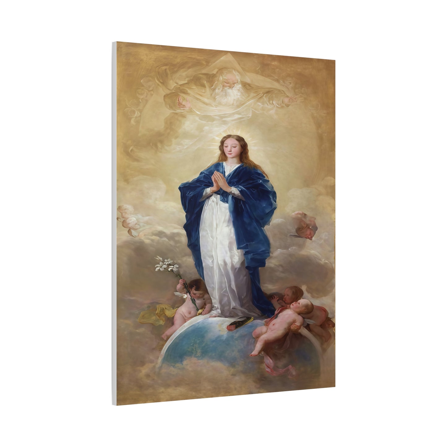 Ready To Hang - Mother Mary Immaculate Conception Catholic Canvas Wall Art, Christian Decor