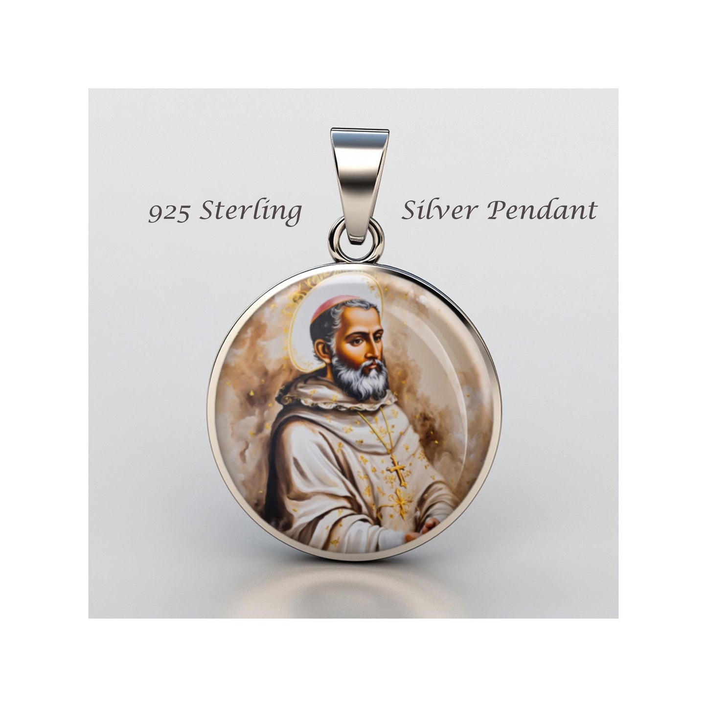 Saint Ezekiel Moreno Religious Christian sterling silver 925 Christian Medal Patron Pendant