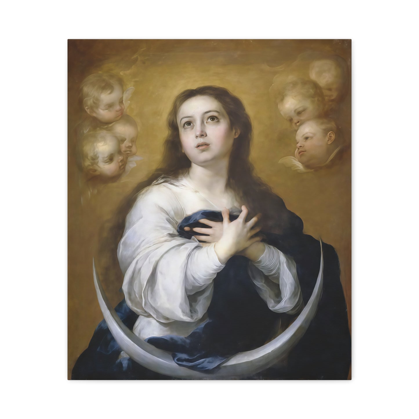 Ready to Hang - Immaculate Conception Virgin Mary Catholic Canvas Wall Art, Christian Decor