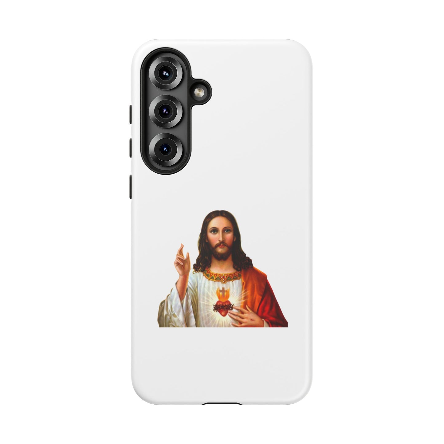 Artistic Phone Case Featuring Jesus, Tough Phone Case, Christian Gift, Religious Phone Cover, Inspirational Phone Accessory, Unique Jesus