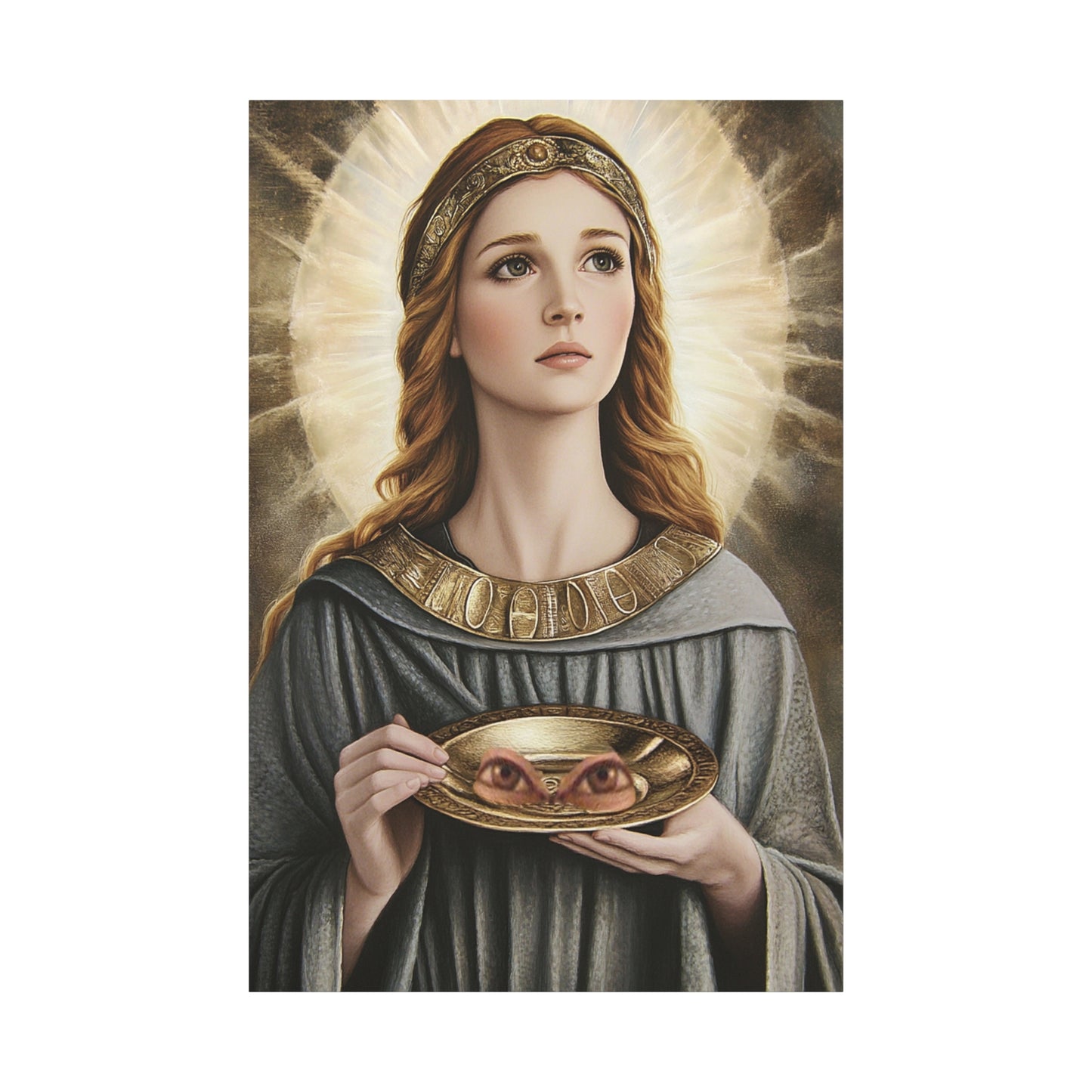 St. Lucy Catholic Canvas Wall Art, Christian Decor