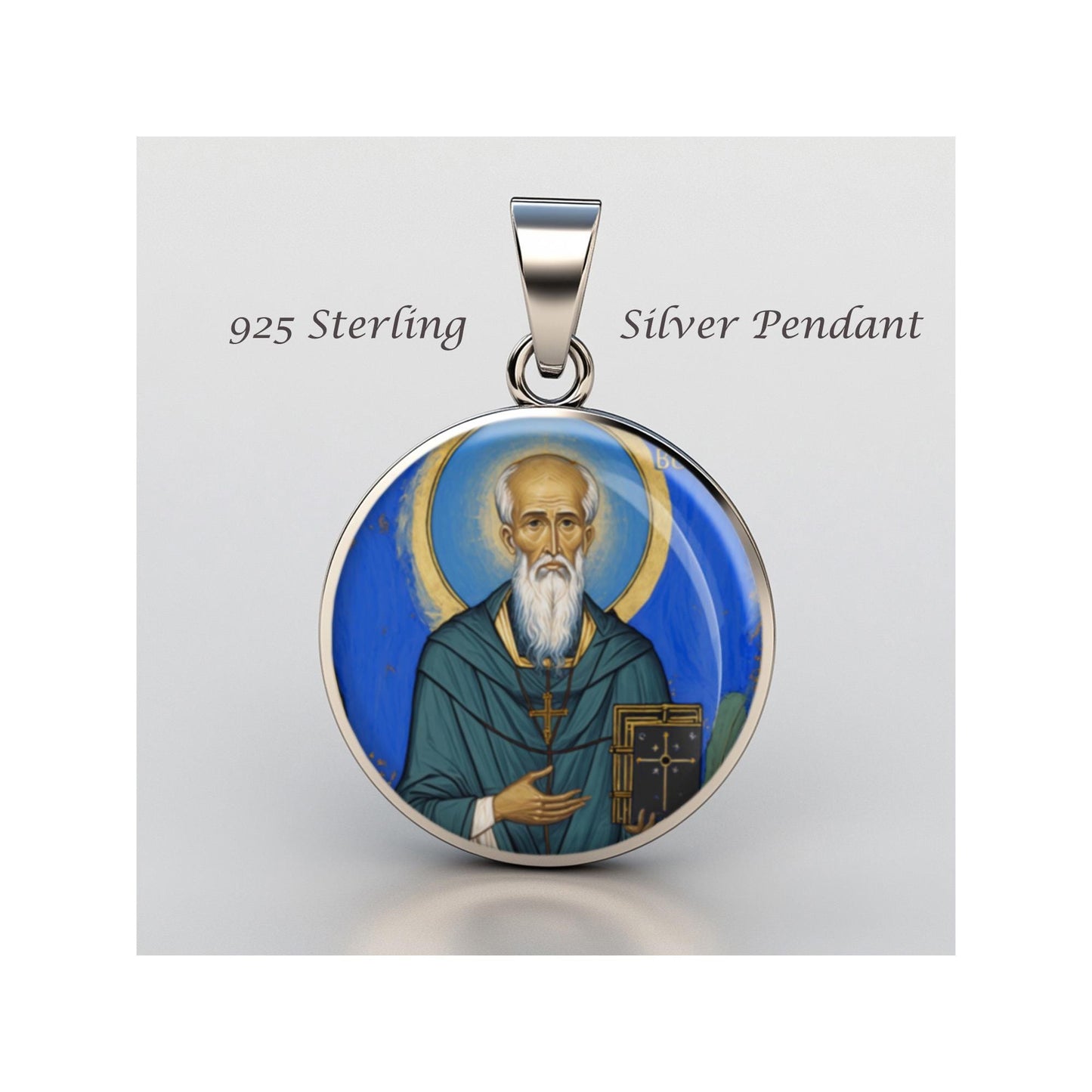 Saint Bede The Venerable Religious Devotional sterling silver 925 Christian Medal Patron