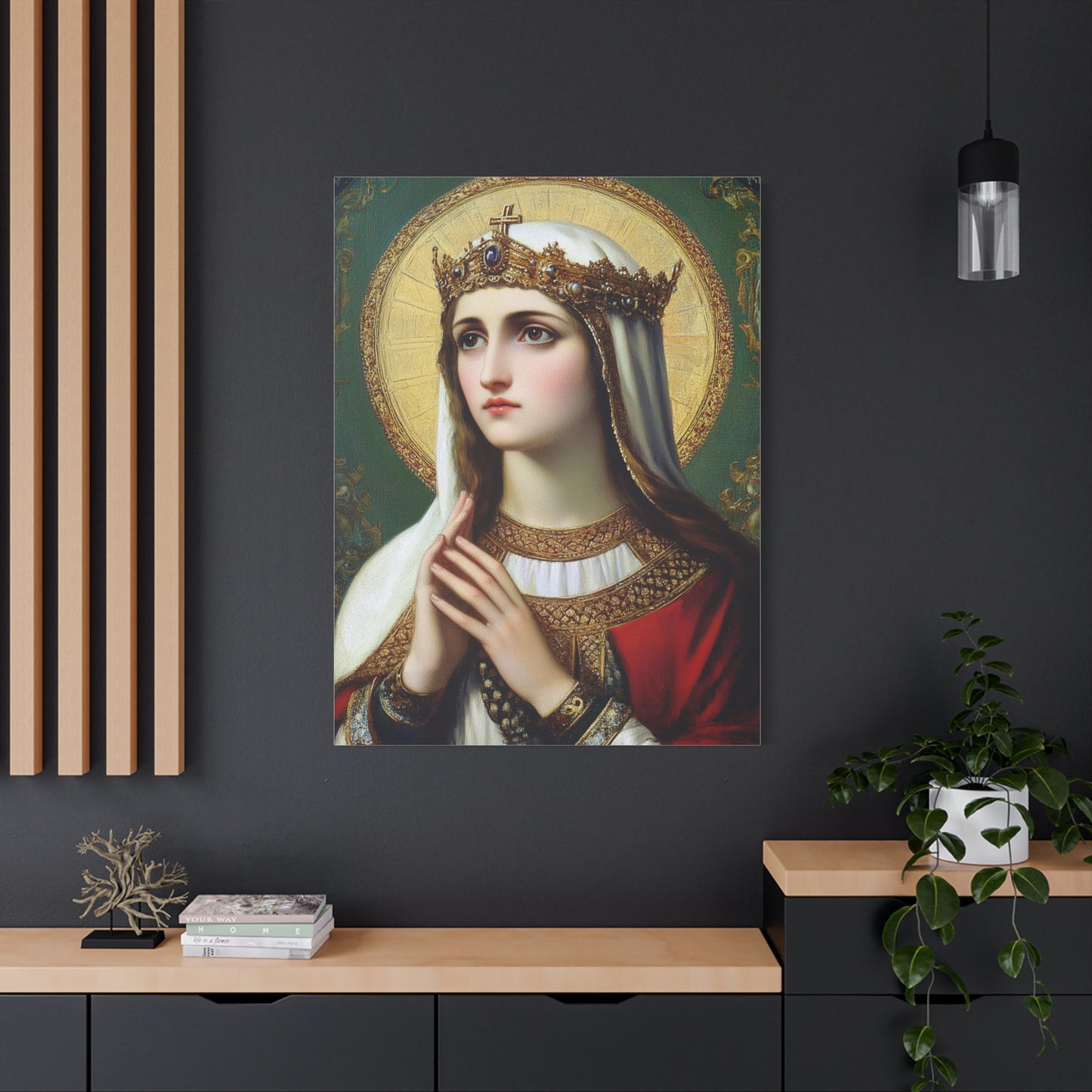 St. Elizabeth of Hungary Catholic Canvas Wall Art, Christian Decor