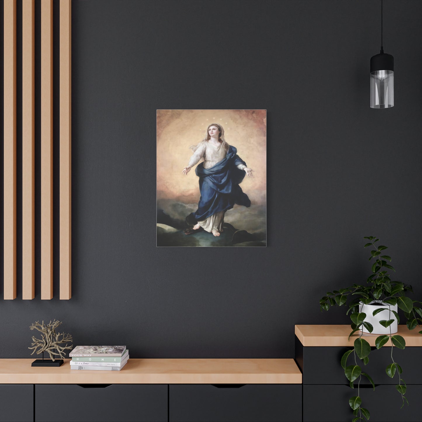 Ready to Hang - Immaculate Conception Virgin Mary Catholic Canvas Wall Art, Christian Decor