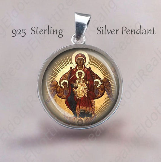 Veneration Most Holy Theotokos Medal 925 Sterling Silver Orthodox Medal. Sterling Silver 925 Christian Pendant Jewelry Virgin Mary NEW