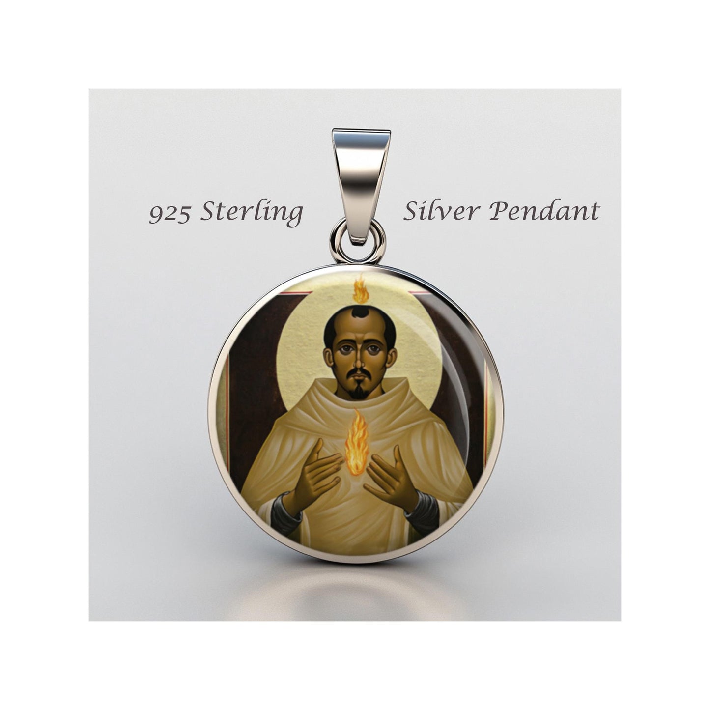 Saint San Juan Ivan Religious Devotional sterling silver 925 Christian Medal Patron Pendant