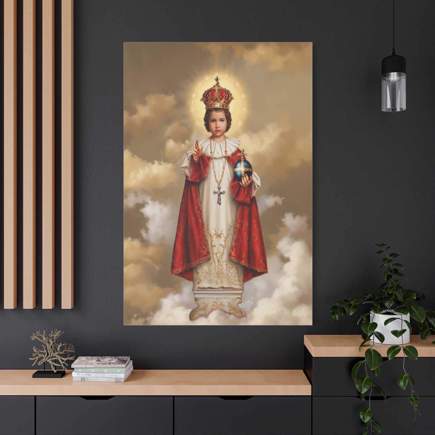 Infant Jesus of Prague Catholic Canvas Wall Art, Christian Decor