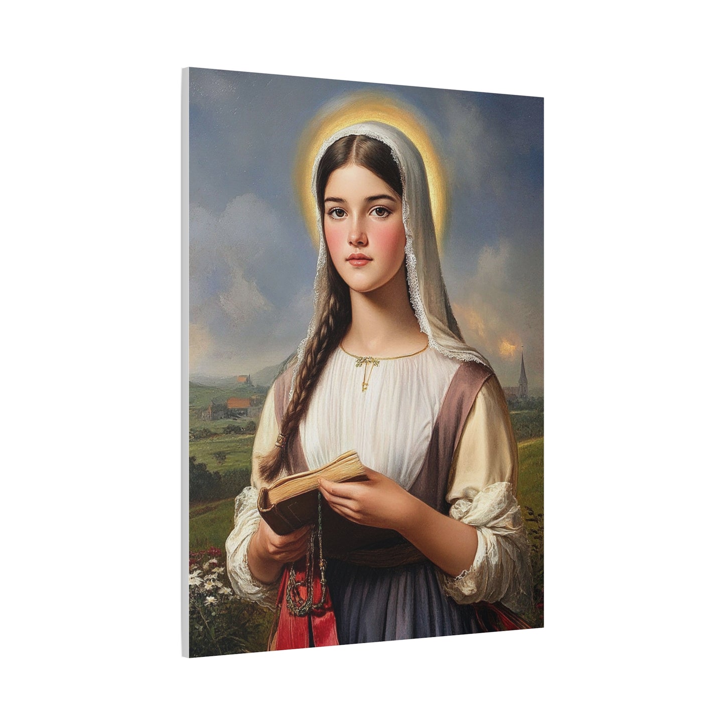 St. Genevieve Catholic Canvas Wall Art, Christian Decor