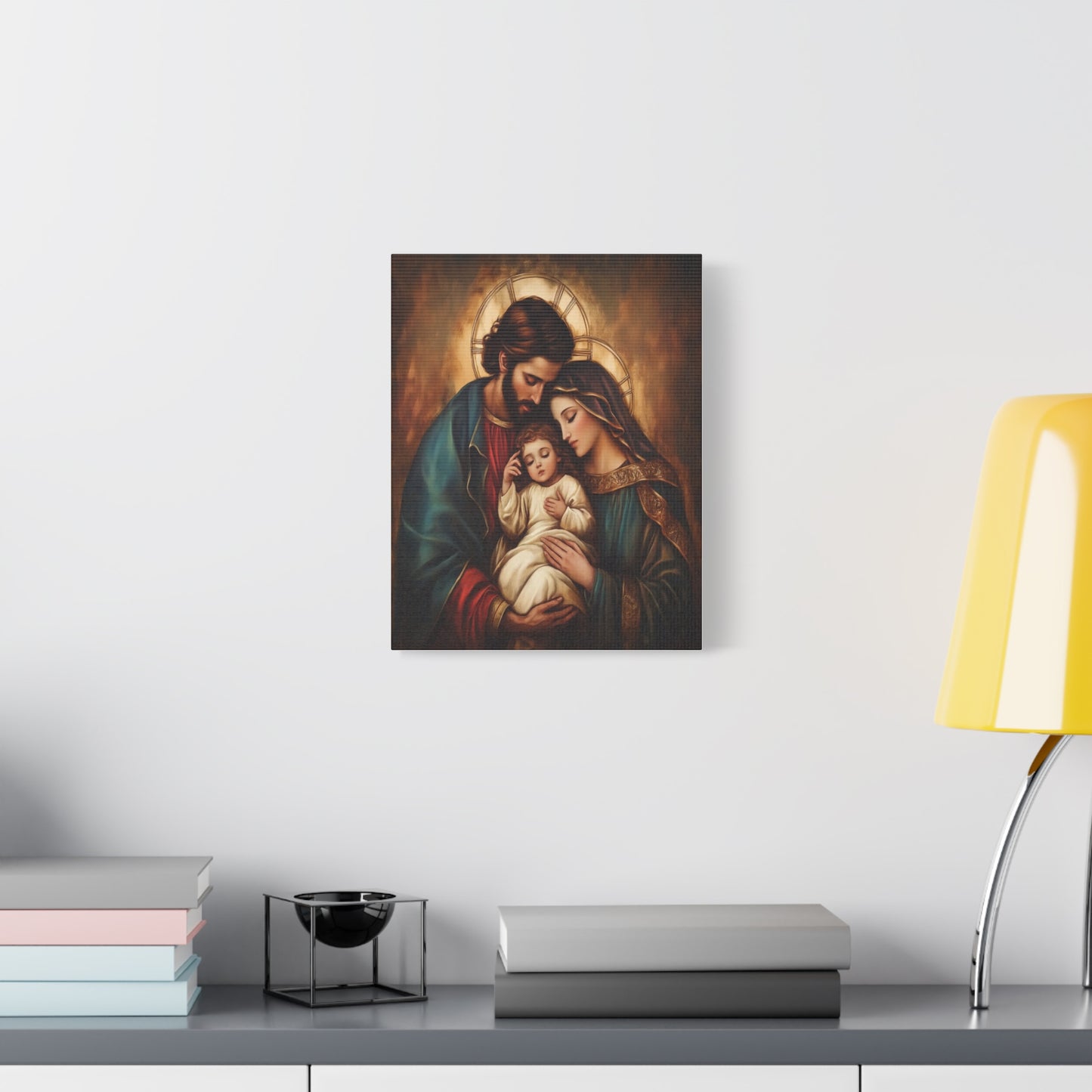 Holy Family Catholic Canvas Wall Art, Christian Decor