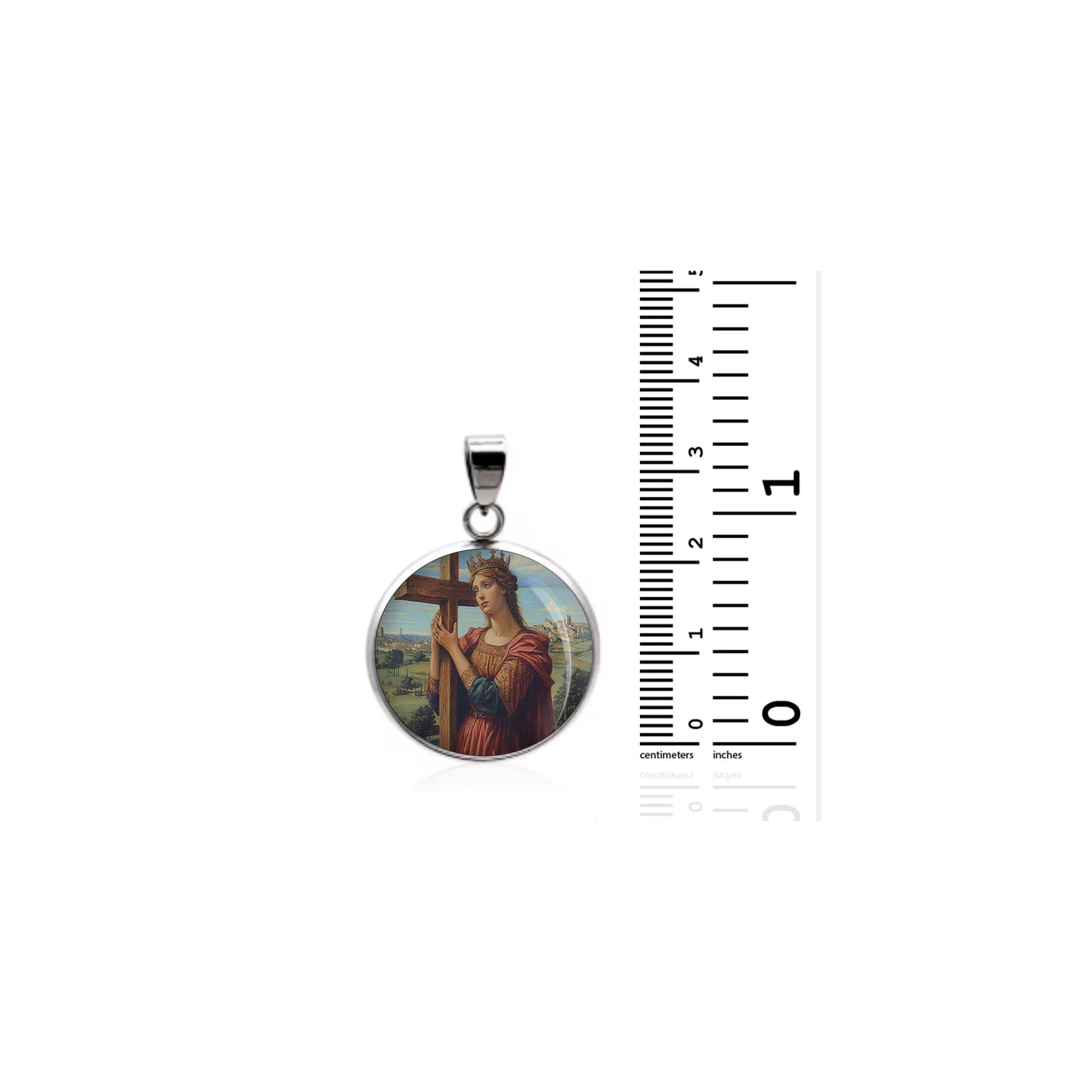 Saint Helena Of Constantinople Catholic sterling silver 925 Christian Medal image 1