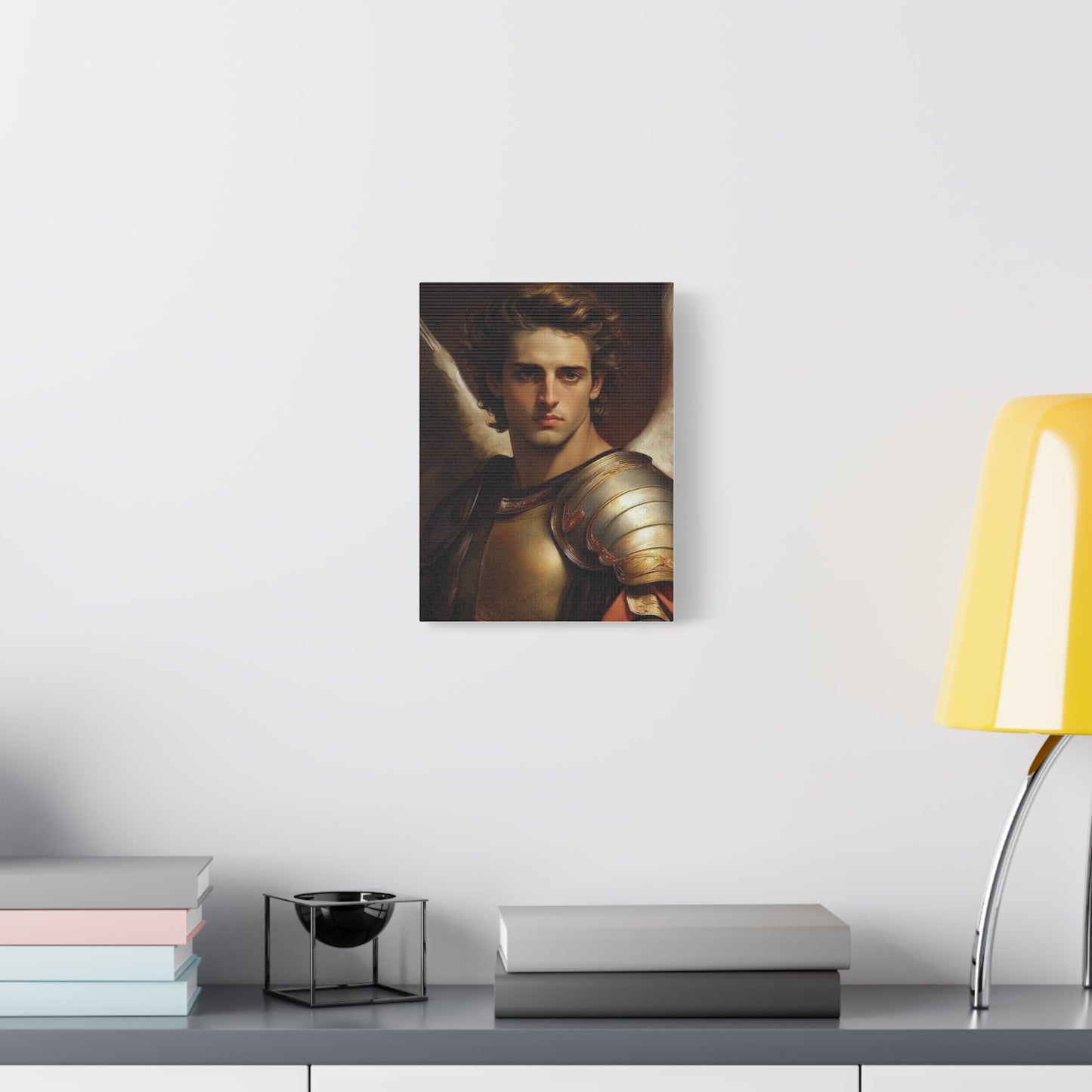 Michael the Archangel Catholic Canvas Wall Art, Christian Decor