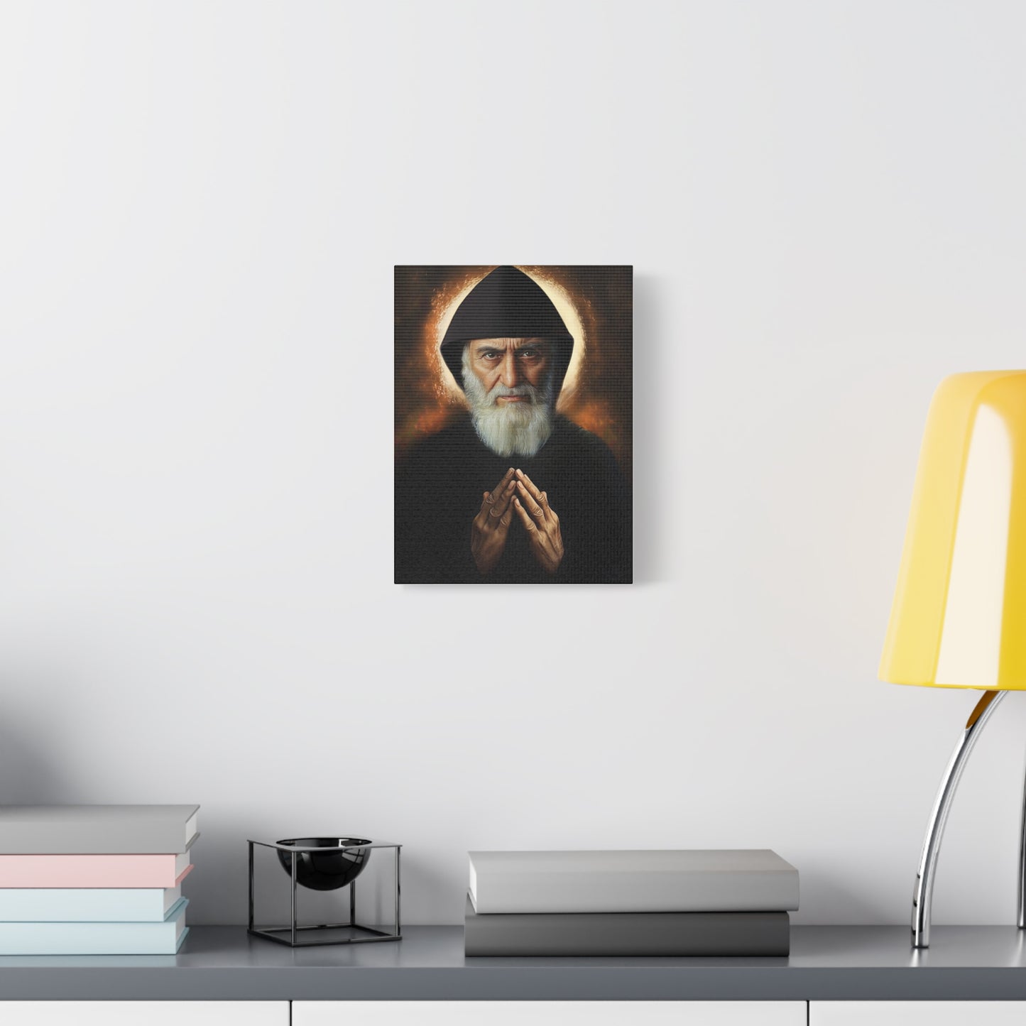 St. Charbel Makhlouf Catholic Canvas Wall Art, Christian Decor