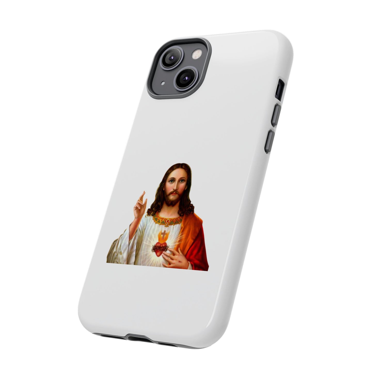 Artistic Phone Case Featuring Jesus, Tough Phone Case, Christian Gift, Religious Phone Cover, Inspirational Phone Accessory, Unique Jesus