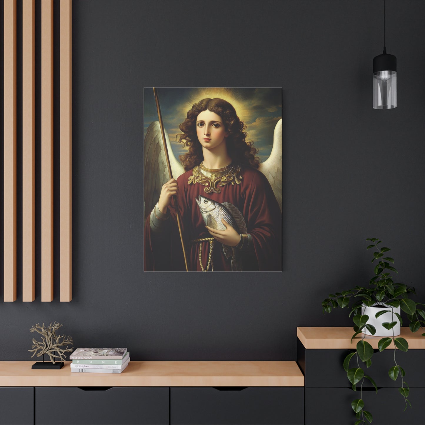 Ready To Hang - St. Rapahel the Archangel Catholic Canvas Wall Art, Christian Decor