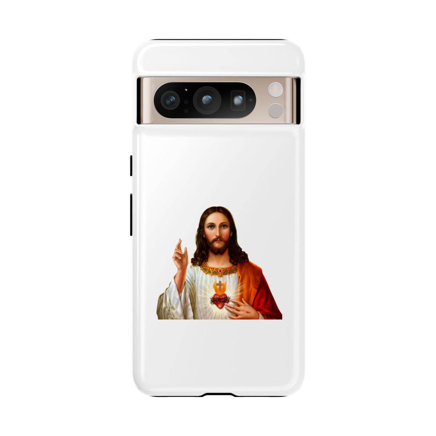 Artistic Phone Case Featuring Jesus, Tough Phone Case, Christian Gift, Religious Phone Cover, Inspirational Phone Accessory, Unique Jesus