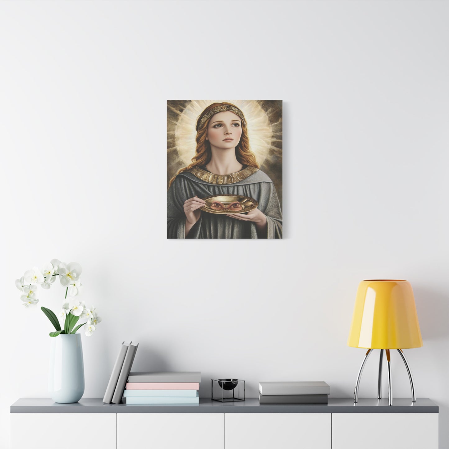 St. Lucy Catholic Canvas Wall Art, Christian Decor