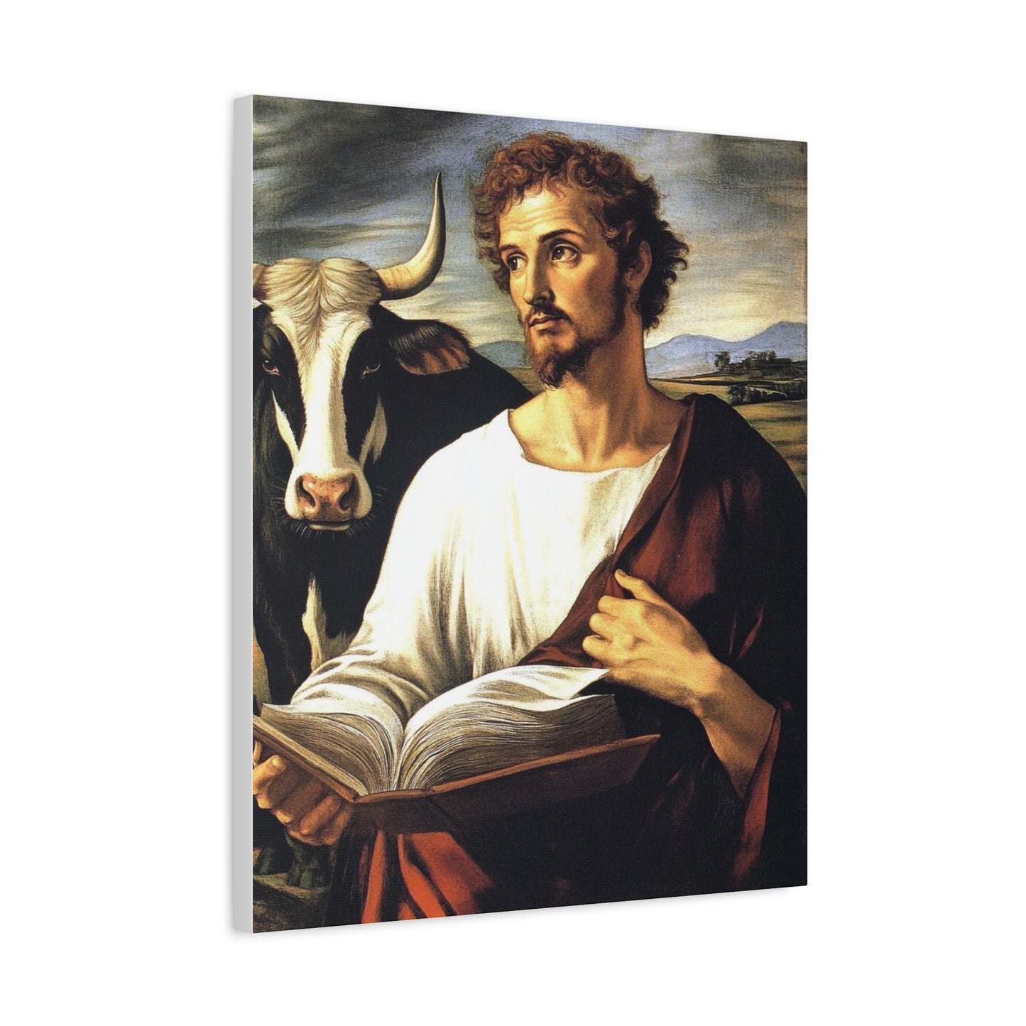 St. Luke the Evangelist Catholic Canvas Wall Art, Christian Decor