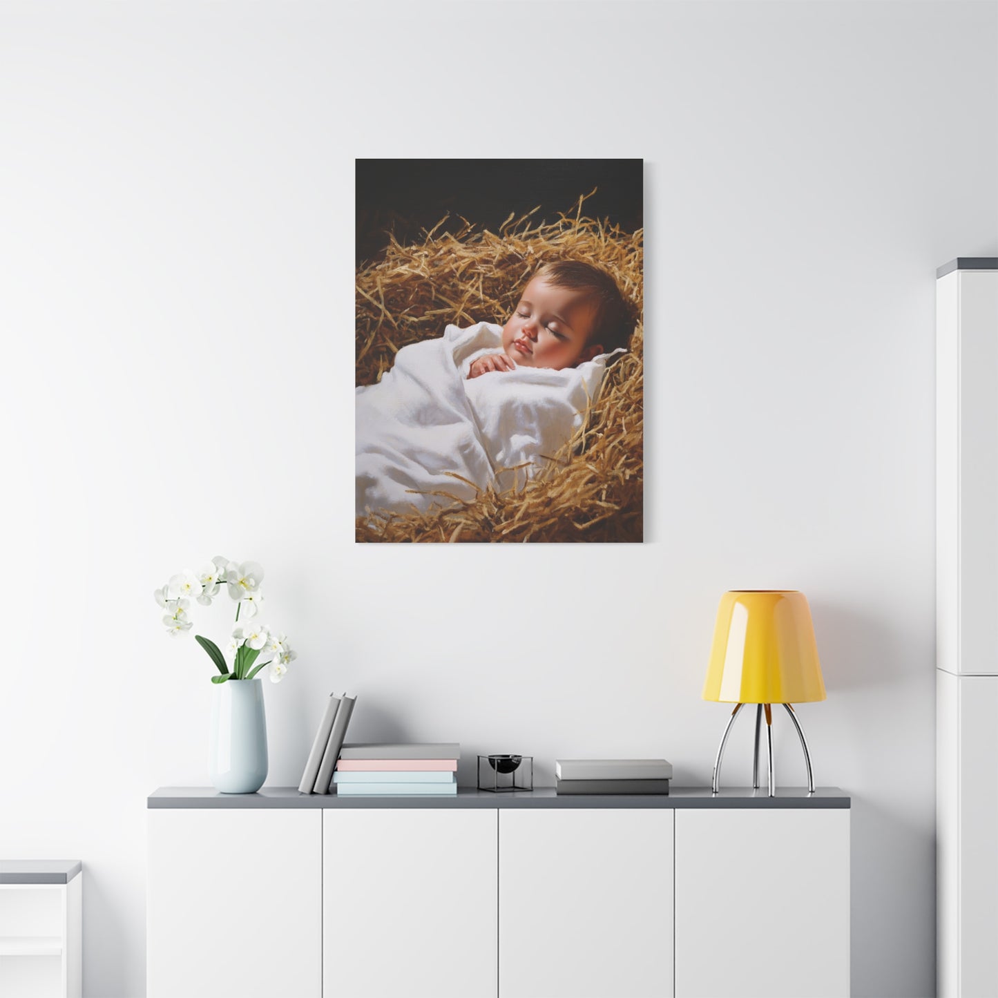 Sleeping Baby Jesus Canvas Print, Catholic Decor Wall, Gift Religious Christian