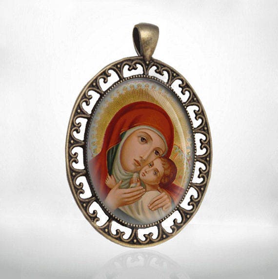 The Most Holy Theotokos of Korsun Virgin Mary Medal Orthodox Jewelry NEW