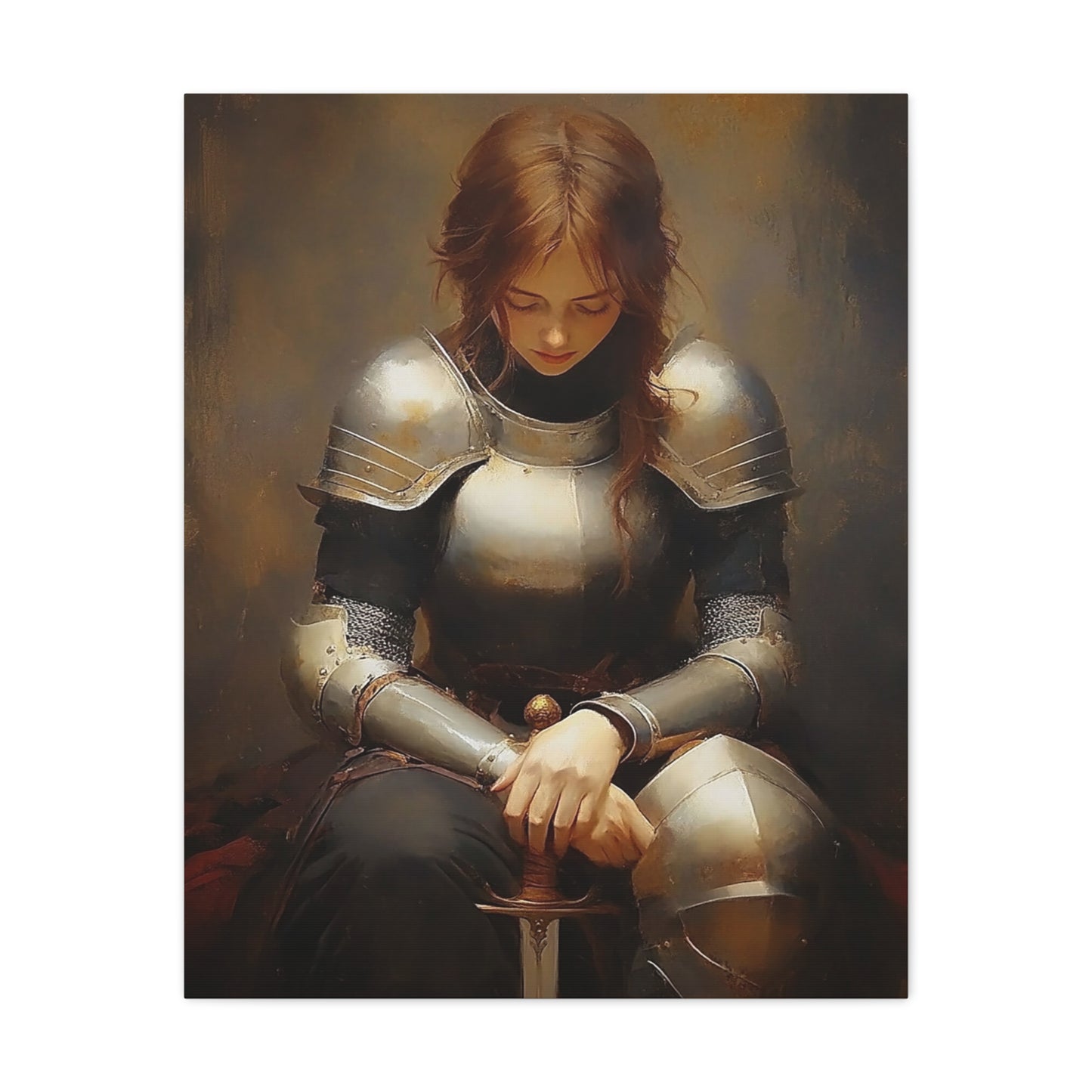 St. Joan of Arc Patron Catholic Canvas Wall Art, Christian Decor