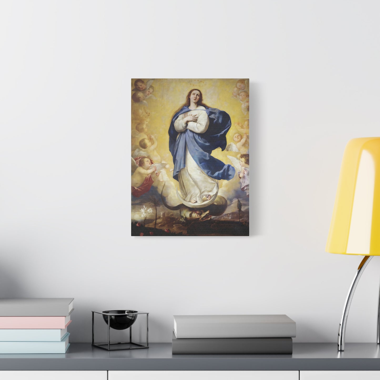 Ready to Hang - Immaculate Conception Virgin Mary Catholic Canvas Wall Art, Christian Decor