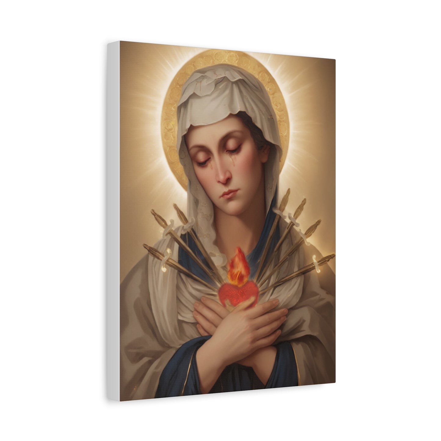 Ready to Hang - Mary Our Lady Of Sorrows Catholic Canvas Wall Art, Christian Decor