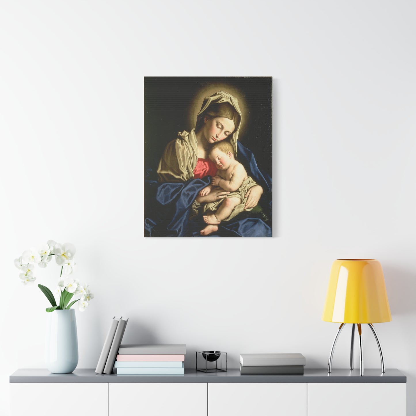 Madonna And Child Catholic HQ Print on Canvas Ready To Hang - Virgin Mary Canvas