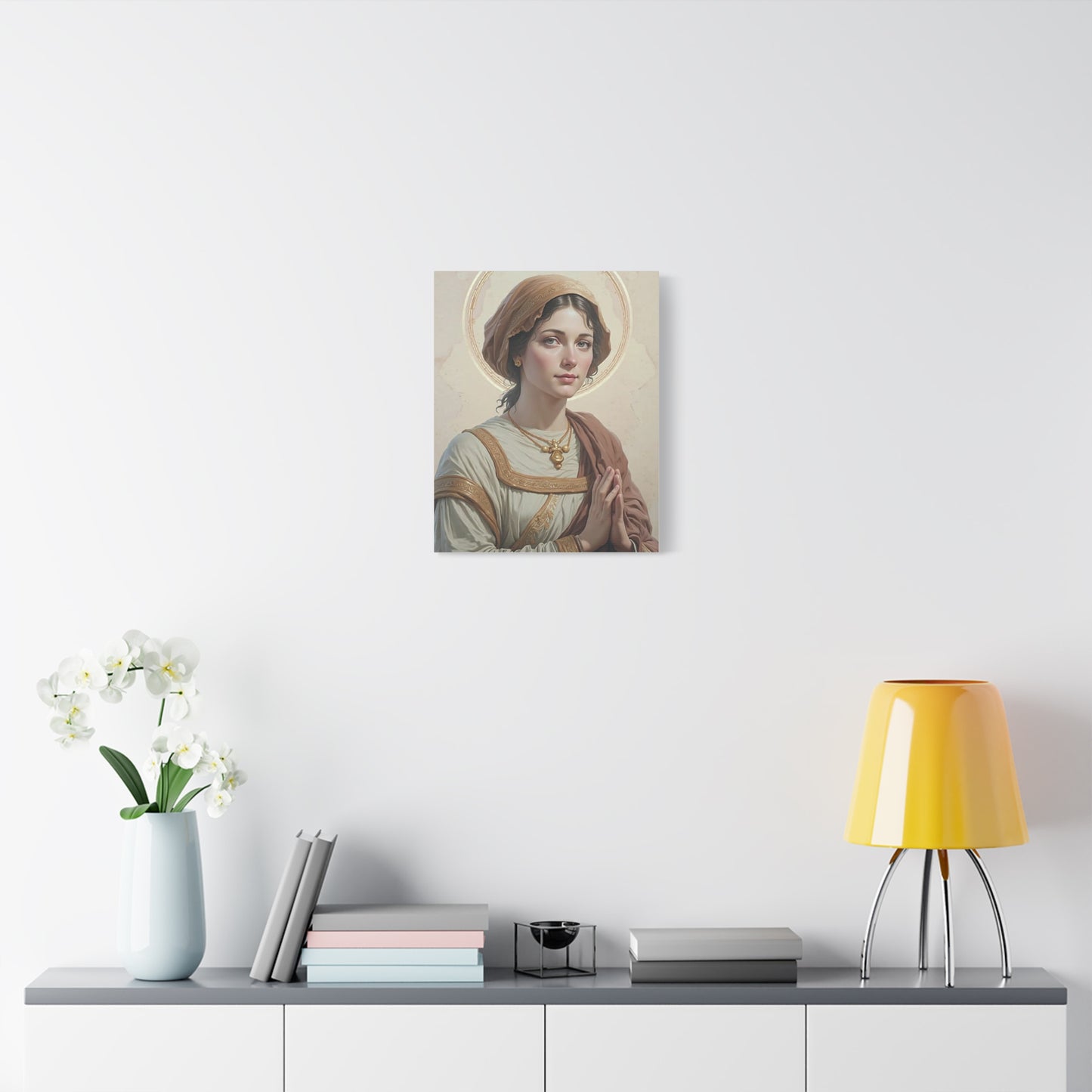 St. Flavia Domitilla Catholic Canvas Wall Art, Christian Decor