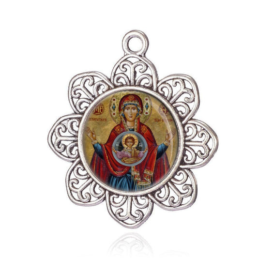 Ark of the New Covenant Mary Greek Orthodox Religious Pendant