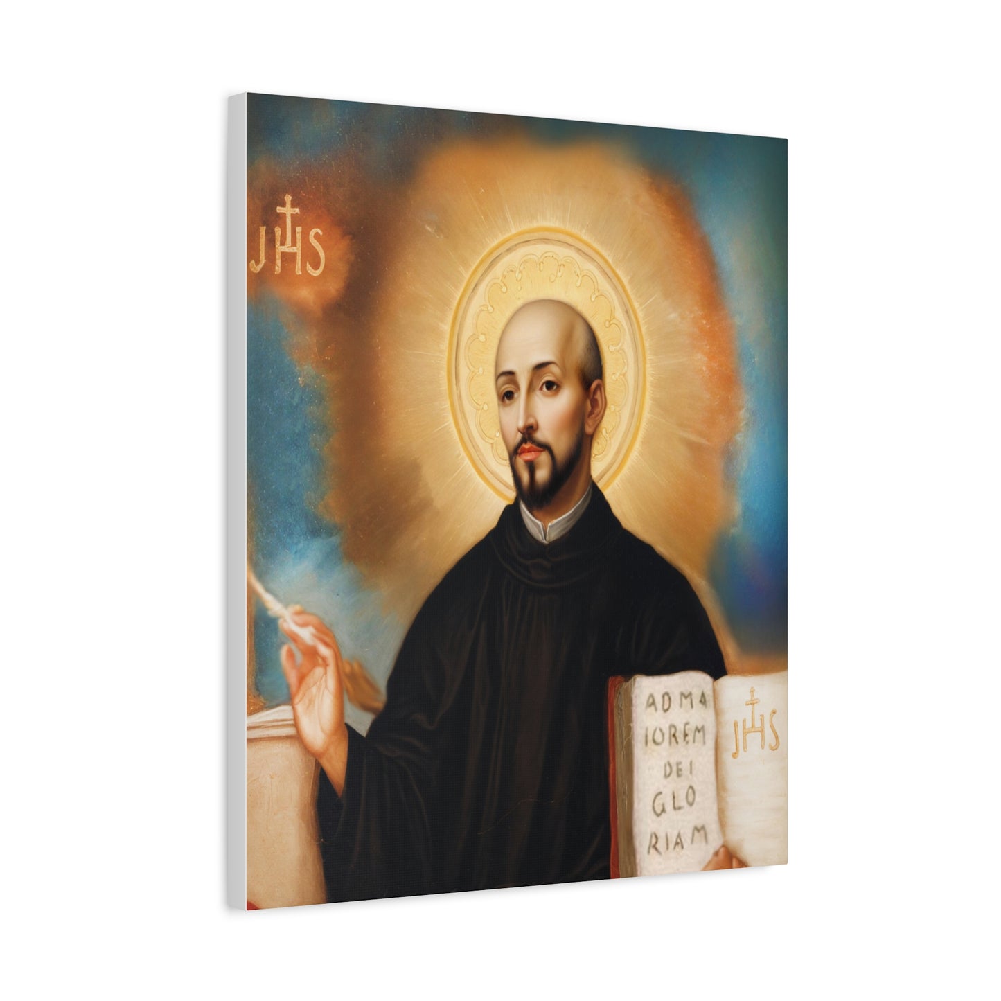 St. Ignatius of Loyola Catholic Canvas Wall Art, Christian Decor