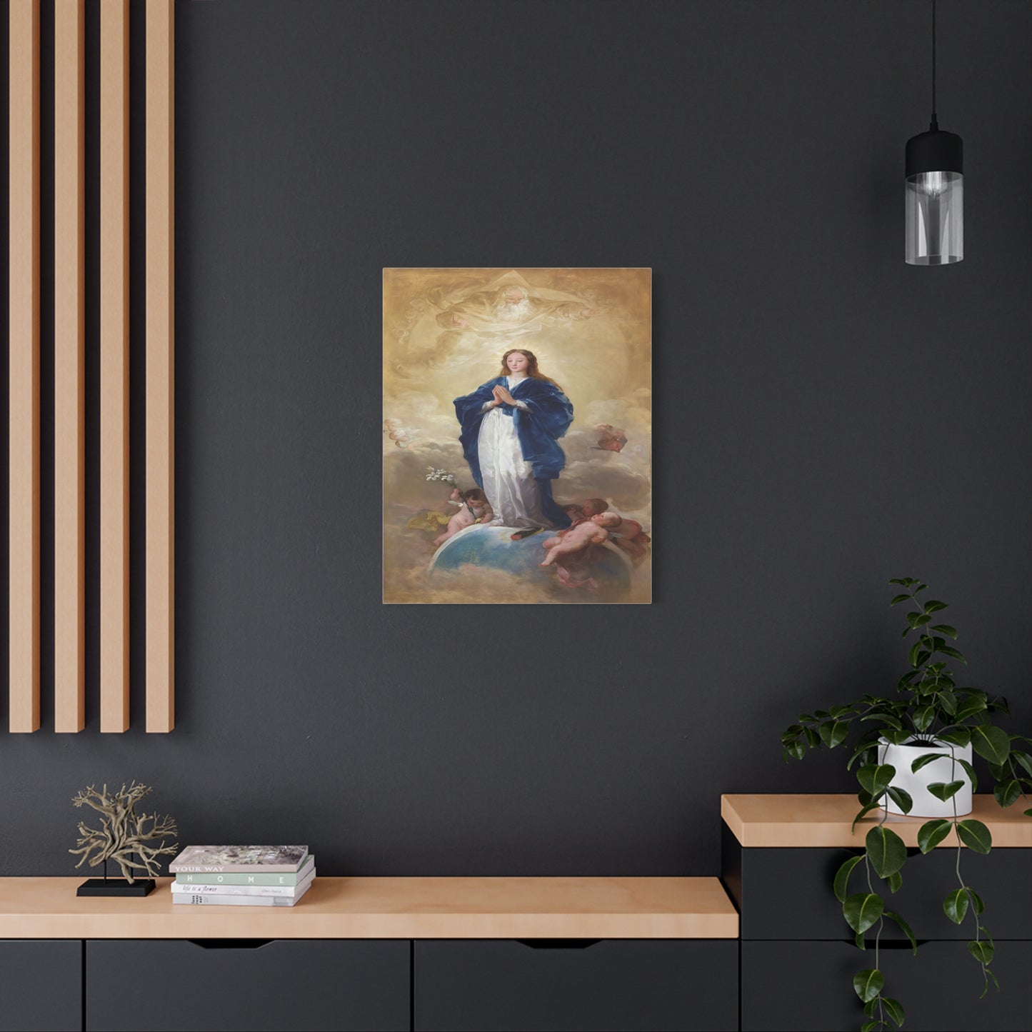 Ready To Hang - Mother Mary Immaculate Conception Catholic Canvas Wall Art, Christian Decor