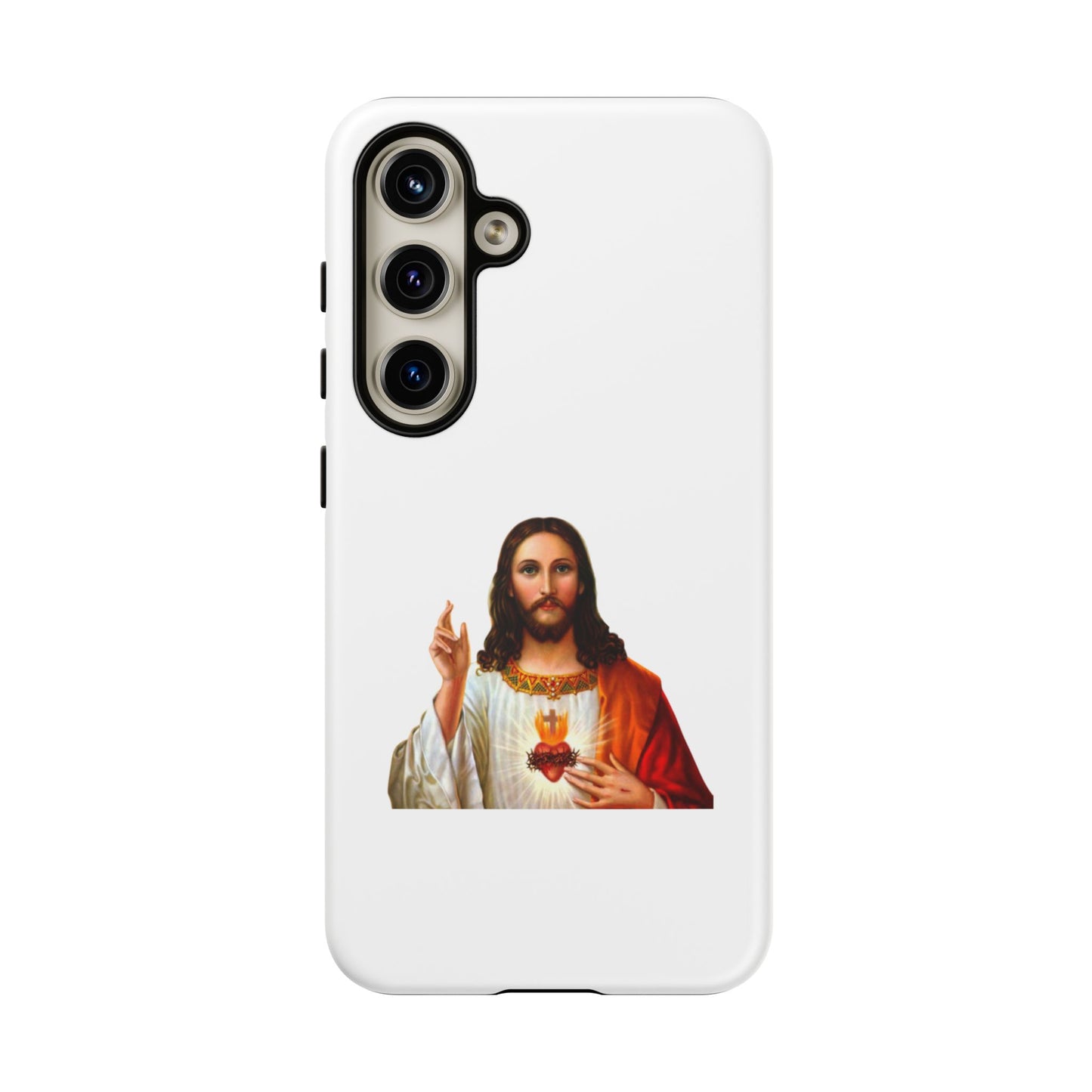Artistic Phone Case Featuring Jesus, Tough Phone Case, Christian Gift, Religious Phone Cover, Inspirational Phone Accessory, Unique Jesus